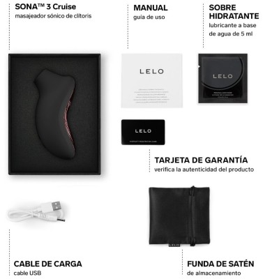 LELO SONA 3 CRUISE MASAJEADOR SONICO DE CLITORIS NEGRO