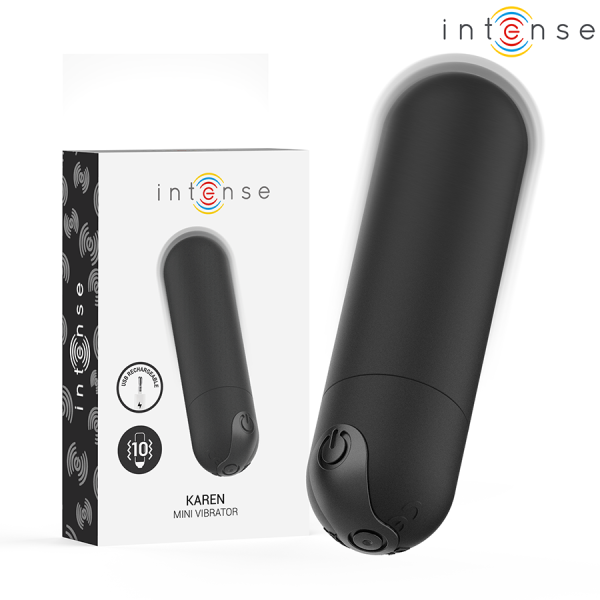 INTENSE KAREN MINI BALA VIBRADORA 10 MODOS RECARGABLE NEGRO