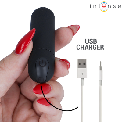 INTENSE KAREN MINI BALA VIBRADORA 10 MODOS RECARGABLE NEGRO