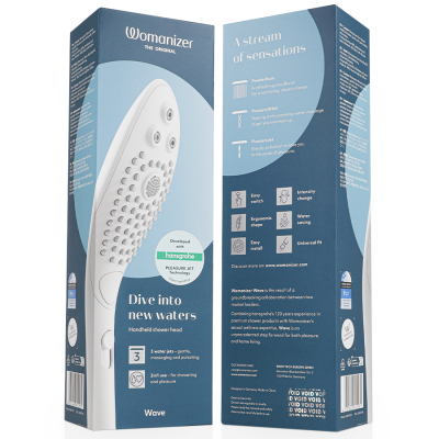 WOMANIZER WAVE CABEZAL DE DUCHA ESTIMULADOR DE CLITORIS BLANCO