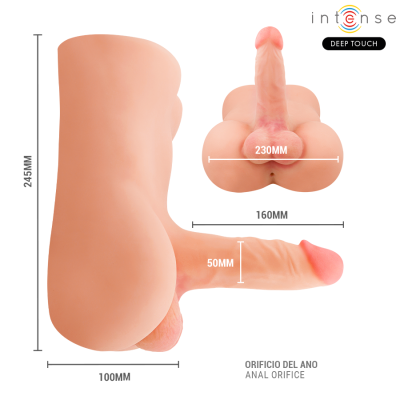 INTENSE DEEP TOUCH DAMIEN TORSO CON DILDO REALISTICO CON EMPUJE Y VIBRACION CONTROL REMOTO 35 KG