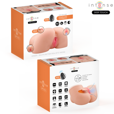 INTENSE DEEP TOUCH GINGER MASTURBADOR VAGINA CON EFECTO SUCCION CALOR VIBRACION Y VOZ CON CONTROL REMOTO 53 KG