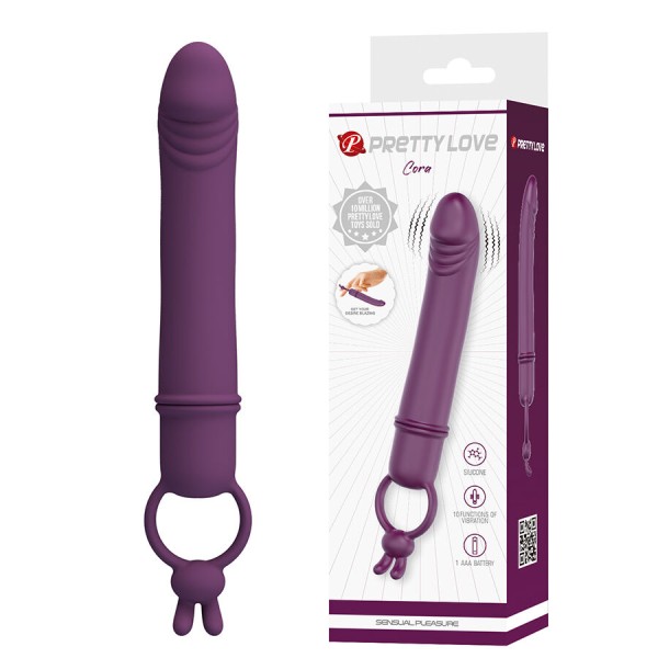 PRETTY LOVE CORA VIBRADOR FORMA PENE CON ANILLO DE SUJECION