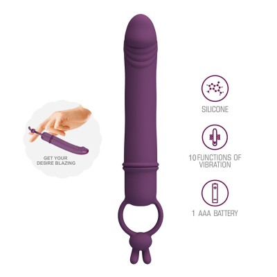PRETTY LOVE CORA VIBRADOR FORMA PENE CON ANILLO DE SUJECION