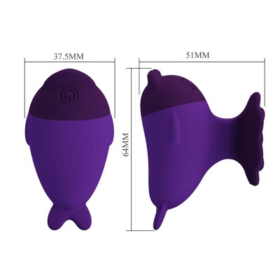 PRETTY LOVE DOLPHIN MINI VIBRADOR CON SUJECION