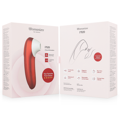 WOMANIZER PRO VIBRANT ESTIMULADOR DE CLITORIS BURDEOS