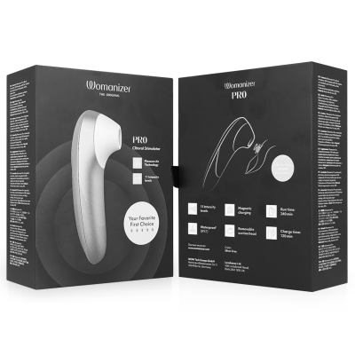WOMANIZER PRO VIBRANT ESTIMULADOR DE CLITORIS GRIS PLATA