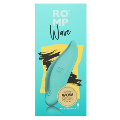 ROMP WAVE VIBRADOR ESTIMULADOR DE CLITORIS FORMA ERGONOMICA VERDE AGUA