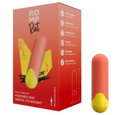 ROMP RIOT BALA VIBRADORA MULTIFUNCION NARANJA AMARILLA