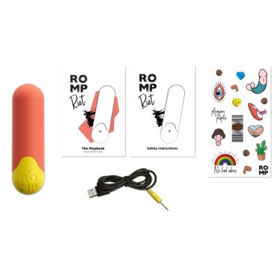 ROMP RIOT BALA VIBRADORA MULTIFUNCION NARANJA AMARILLA