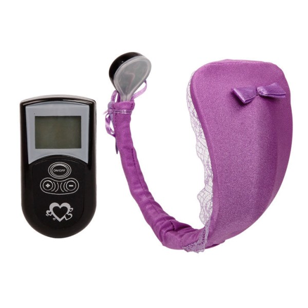BAILE TANGA CON VIBRADOR CON CONTROL REMOTO LILA