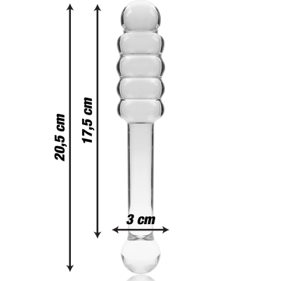 NEBULA SERIES BY IBIZA MODELO 20 DILDO CRISTAL TRANSPARENTE 205 CM O 3 CM