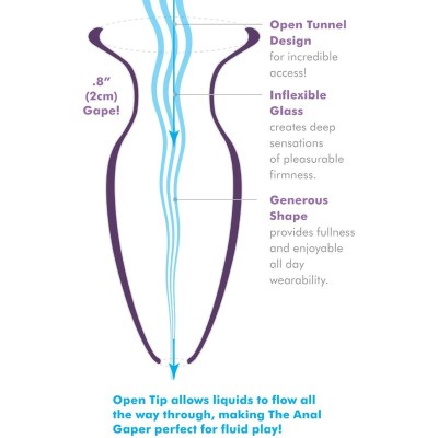 PLUG ANAL DE CRISTAL ERGONOMICO PARA ESTIMULACION ANAL