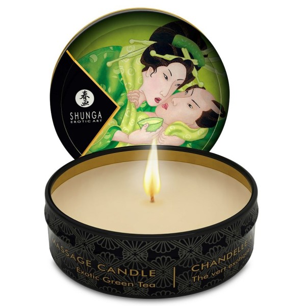 SHUNGA MINI CARESS BY CANDELIGHT VELA MASAJE TE VERDE 30 ML