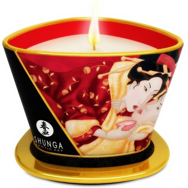 SHUNGA MINI CARESS BY CANDELIGHT VELA MASAJE FRESAS Y CAVA 170 ML