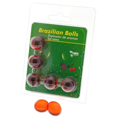 TALOKA BRAZILIAN BALLS GEL INTIMO FRESA CEREZA 5 BOLAS