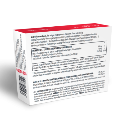 Andropharma Vigor Complemento alimenticio herbal para la libido masculina