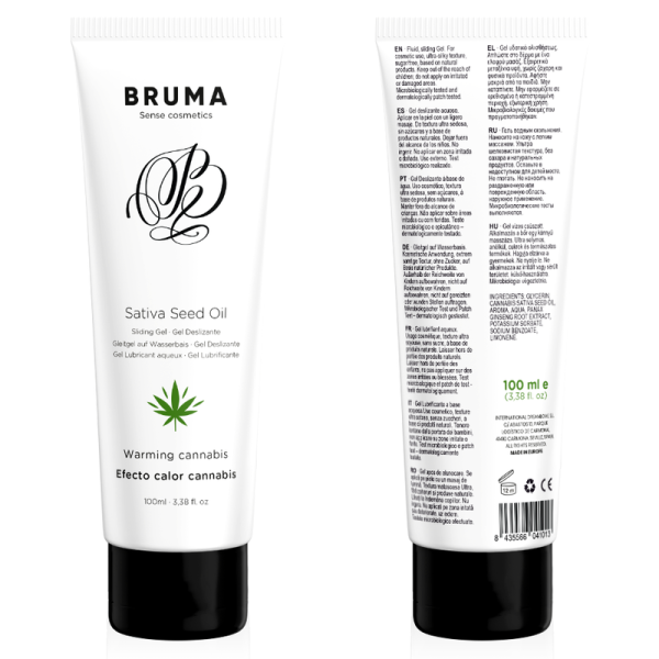 BRUMA GEL DESLIZANTE CON ACEITE DE SEMILLA EFECTO CALOR SABOR CANNABIS 100 ML