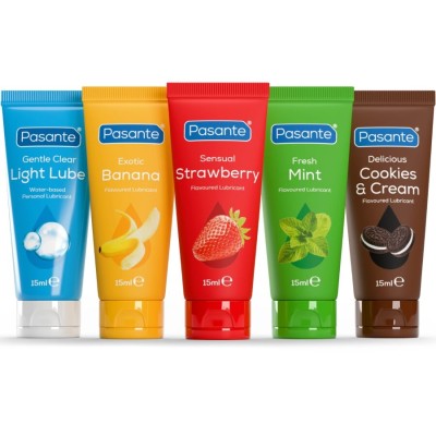 PASANTE PACK LUBRICANTES SABORES VARIADOS 5 UDS X 15 ML