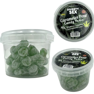 DIABLO PICANTE 20 CARAMELOS CON FORMA DE PENE CON AROMA CANNABIS