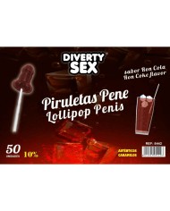 DIABLO GOLOSO 50 PIRULETAS PENE RON COLA 10 ALCOHOL