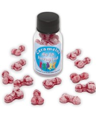 DIABLO PICANTE 12 CARAMELOS DE LA JUVENTUD FORMA PENE FRESA CEREZA