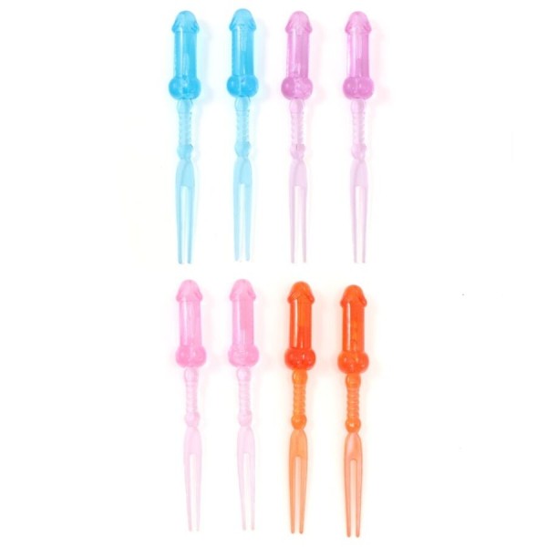 DIABLO PICANTE PINCHOS DE PENE DE COLORES 8 UNIDADES