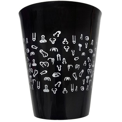 DIABLO PICANTE VASO NEGRO 500 ML CON PENES BLANCOS
