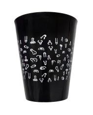 DIABLO PICANTE VASO NEGRO 500 ML CON PENES BLANCOS