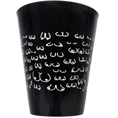 DIABLO PICANTE VASO NEGRO 500 ML CON TETAS BLANCAS