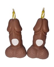 DIABLO PICANTE PENES TONO OSCURO VELAS NUMEROS CUMPLEANOS 2 UNIDADES