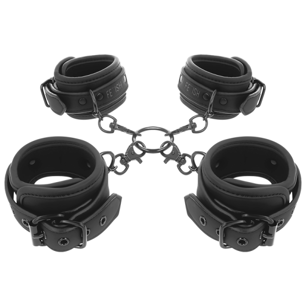 FETISH SUBMISSIVE SET ESPOSAS MANOS Y TOBILLOS CON FORRO DE NEOPRENO