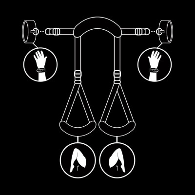 FETISH SUBMISSIVE POSICION PIERNAS ABIERTAS CON ESPOSAS CON FORRO DE NEOPRENO