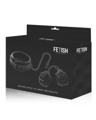 FETISH SUBMISSIVE COLLAR Y ESPOSAS CUERO VEGANO CON FORRO DE NEOPRENO