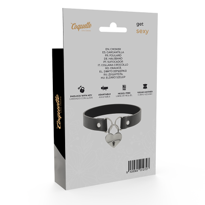 COQUETTE CHIC DESIRE COLLAR CUERO VEGANO ACCESORIO CORAZON CON LLAVE