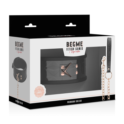 BEGME BLACK EDITION COLLAR CUERO VEGANO CON FORRO DE NEOPRENO