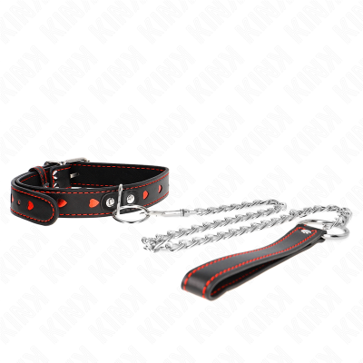 KINK COLLAR CON CORREA 65 CM DETALLES CORAZON 525 X 25 CM