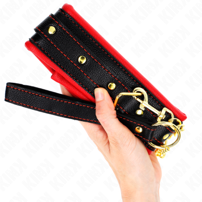 KINK COLLAR CON CORREA ESPONJA IMITACION CUERO MODELO 2 AJUSTABLE 37 54 CM X 3 CM