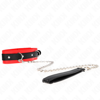 KINK COLLAR CON CORREA 65 CM MODELO BASICO MODELO 3 ROJO 53 X 5 CM