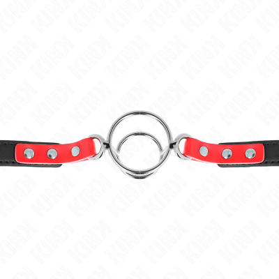 KINK MORDAZA CON MULTIPLES JUNTAS TORICAS 4 48 CM ROJO AJUSTABLE 38 X 56 CM