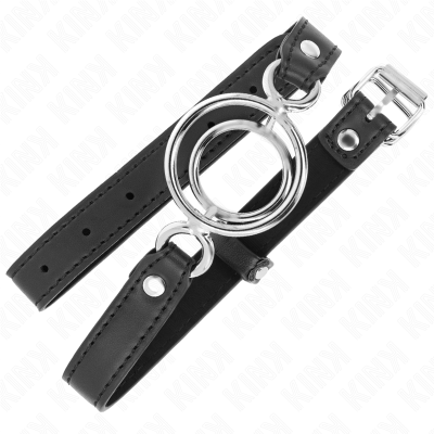 KINK MORDAZA CON MULTIPLES JUNTAS TORICAS 5 CM NEGRO 63 X 25 CM