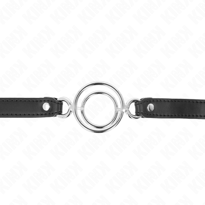 KINK MORDAZA CON MULTIPLES JUNTAS TORICAS 5 CM NEGRO 63 X 25 CM