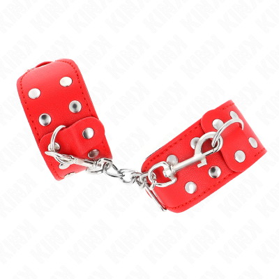 KINK MUNEQUERAS CON DOBLE LINEA DE TACHUELAS AJUSTABLE ROJO