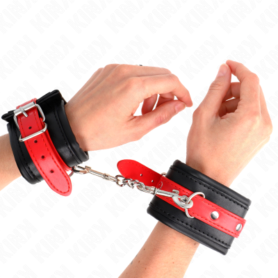KINK MUNEQUERAS NEGRO CON CORREA ROJO AJUSTABLE 17 28 CM X 6 CM