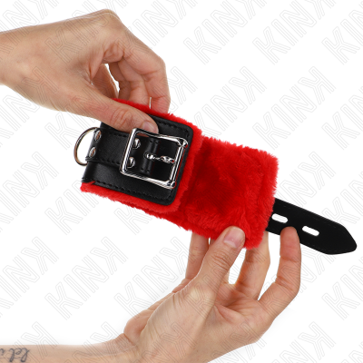 KINK MUNEQUERAS FORRADAS CON AGUJEROS CUADRADOS ROJO Y CORREA NEGRO AJUSTABLE 17 29 CM X 6 CM