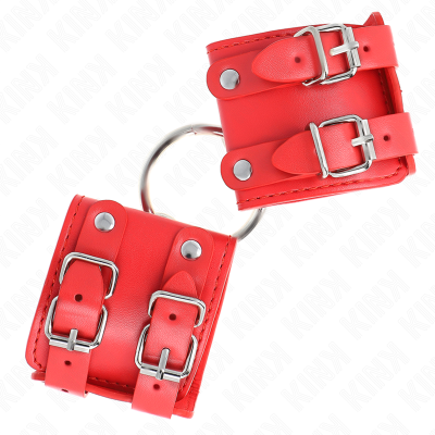 KINK MUNEQUERAS FIJAS CON ANILLA Y TACHUELAS ROJO AJUSTABLE 17 22 CM X 65 CM