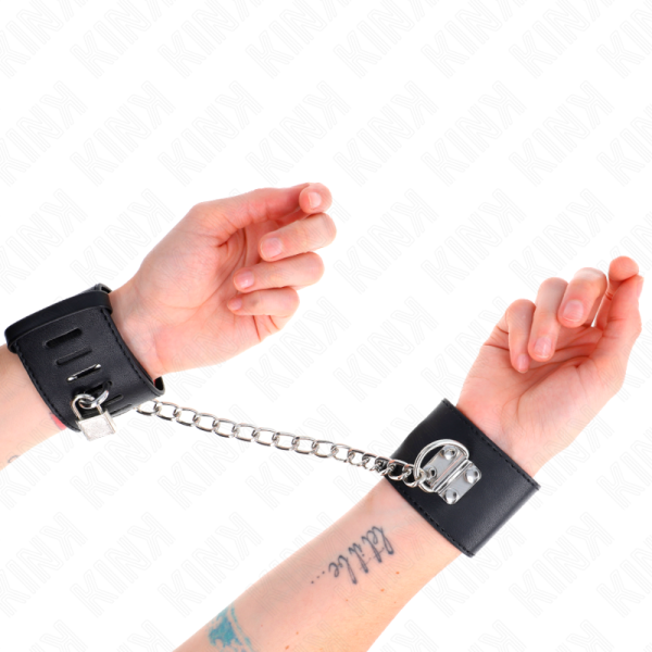 KINK MUNEQUERAS FIJAS CON CADENA 30 CM Y CIERRE CANDADO NEGRO AJUSTABLE 16 23 CM X 55 CM