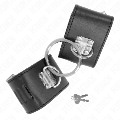 KINK MUNEQUERAS FIJAS CON ANILLA Y CIERRE CANDADO NEGRO AJUSTABLE 16 23 CM X 55 CM