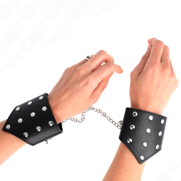 KINK MUNEQUERAS ESTILO PUNTIAGUDO NEGRO CON CADENA AJUSTABLE 17 23 CM X 85 CM