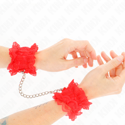 KINK MUNEQUERAS ELASTICAS DE ENCAJE ROJO